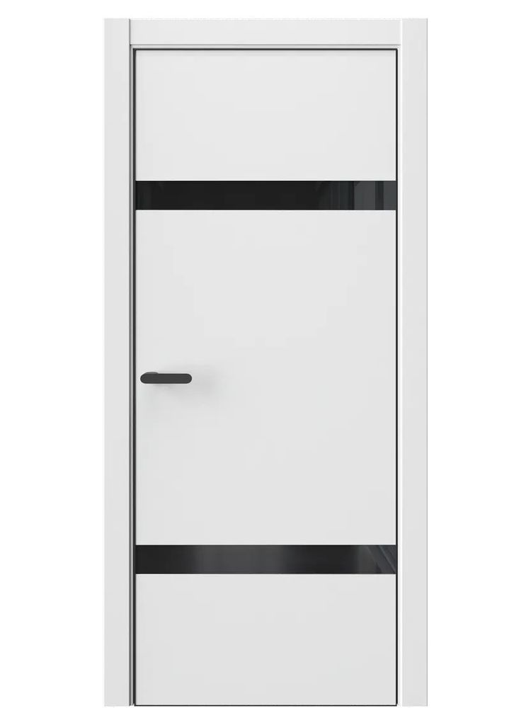 Двери WestStyle  "IN 3" Белая Вуаль /Чёрное Lacobel /алюм.кромка  ДО