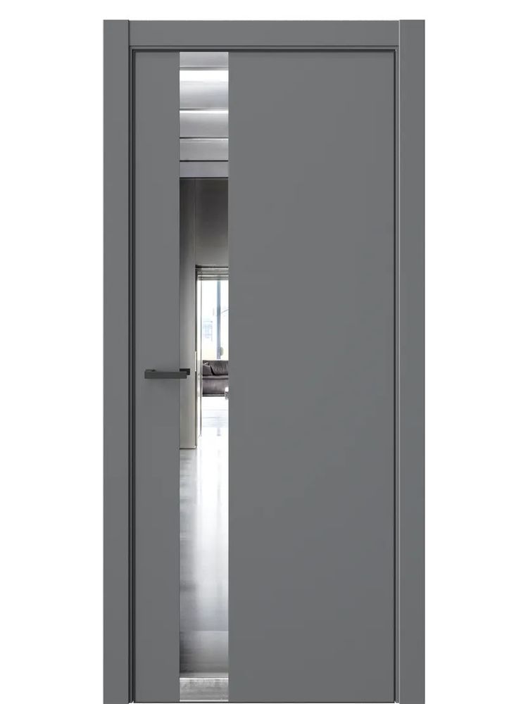 Двери WestStyle  "IN 2" Альпийская Ночь /Зеркало /алюм.кромка ДО