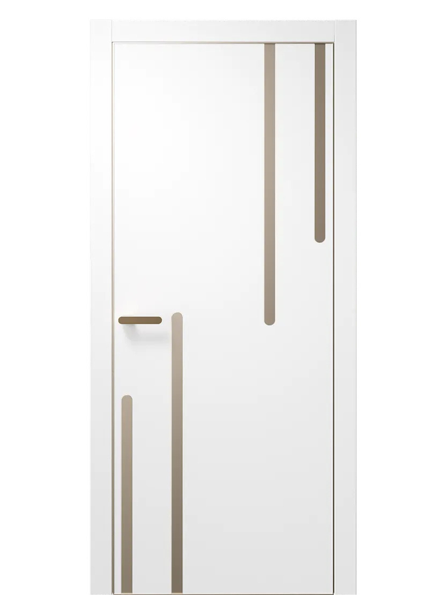 Двери WestStyle  "IN М3" Меринос Белый /молдинг /алюм.кромка  ДГ
