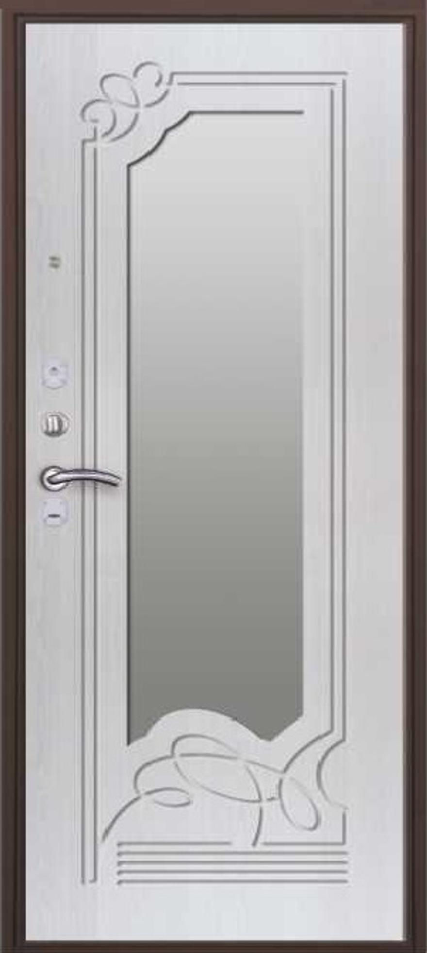 Сейф-двери сударь "ольга" 3к-51 с зеркалом ясень латте