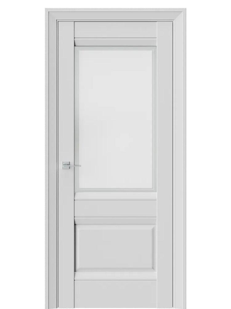 Двери WestStyle  PL11F EmLayer Серый /Белое Сатинат /Молдинг ДО