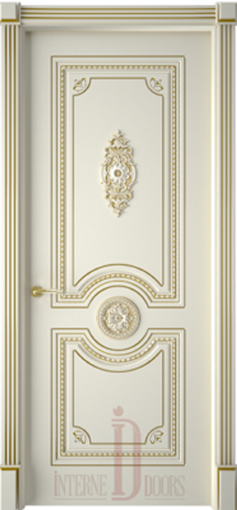 Межкомнатные двери INTERNE DOORS &quot;МОНАКО&quot; (ДГ) Слоновая кость патина золото