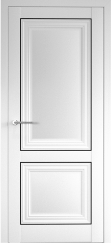 Двери ALBERO "Спарта-2" молдинг черный Белый (ДГ)