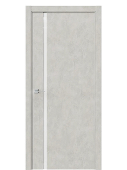 Двери WestStyle  "IN 36" Бетон Смоки /Аляска Lacobel /алюм.кромка ДО
