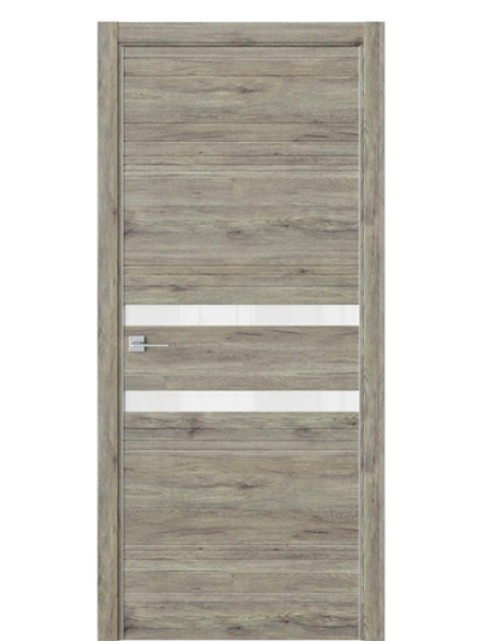 Двери WestStyle  "IN 13" Дуб Эссе /Аляска Lacobel /алюм.кромка  ДО