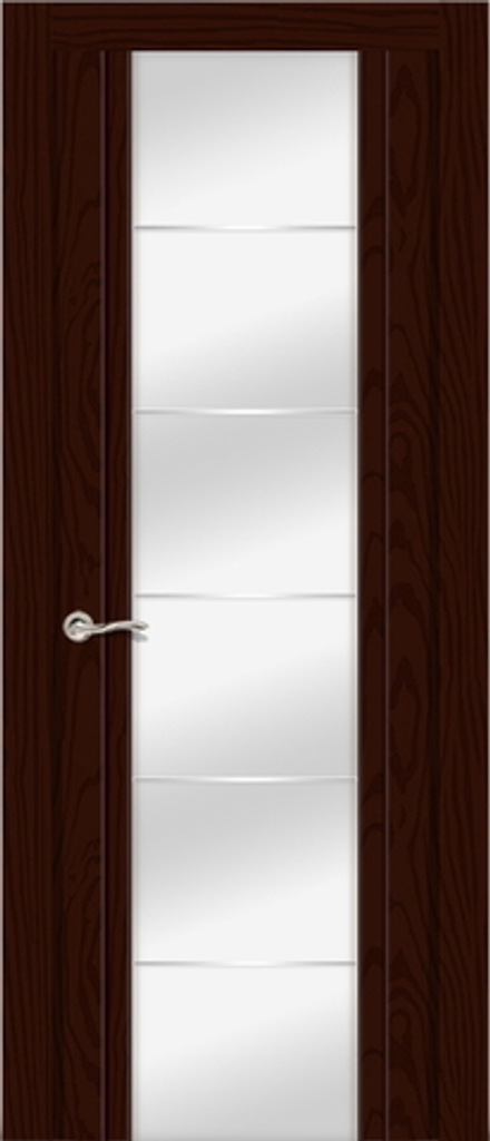 Межкомнатные двери СИТИДОРС "ВИКОНТ" Ясень шоколад/Зеркало+гравировка(ДО)
