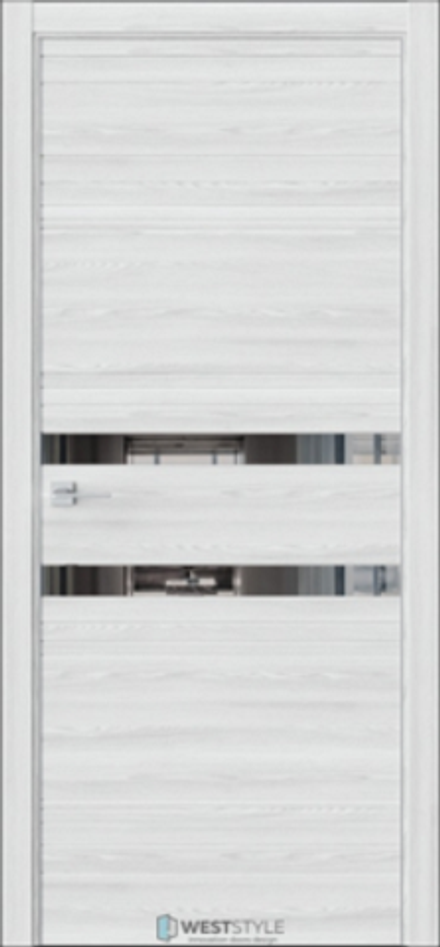 Межкомнатные двери WestStyle "IN 13" Клен айс /Зеркало графит  AL кромка ДО