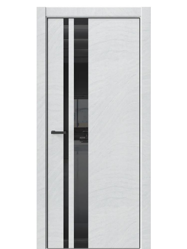 Двери WestStyle  "IN 38" Стоунлайн Лайт /Чёрное Lacobel /алюм.кромка ДО