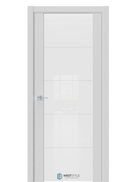 Двери WestStyle Е7  Emlayer серый/ БелоеТриплекс/ ст.1 ДО