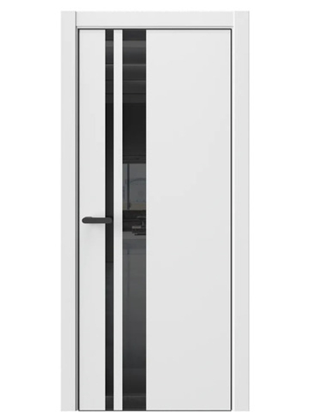 Двери WestStyle  "IN 38" Белая Вуаль /Чёрное Lacobel /алюм.кромка  ДО