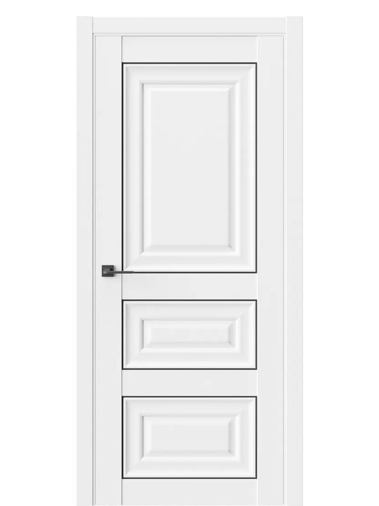 Двери WestStyle HR5 F Emlayer белый /молдинг черный  ДГ