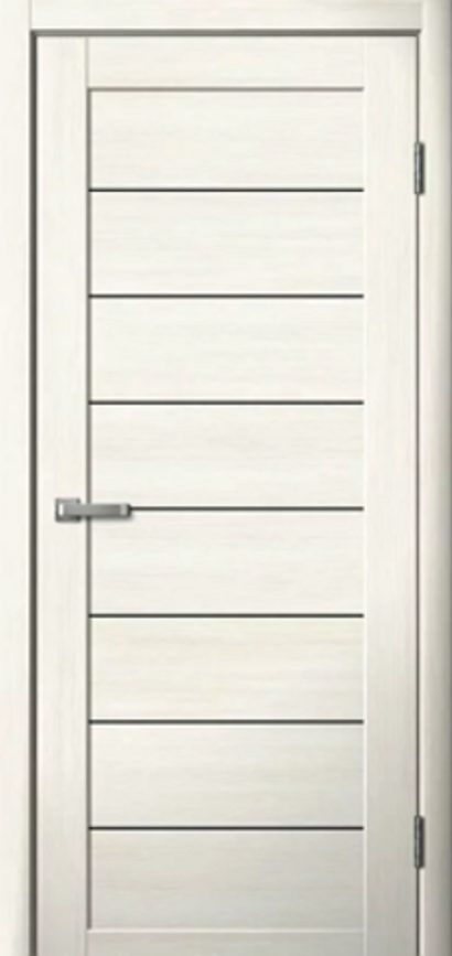 Межкомнатные двери La Stella 242 Ясень снежный/Черное стекло/Зеркало ДО