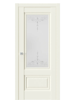 Двери WestStyle  "Ch 8"  Emlayer бежевый/ белое сатинат ДО
