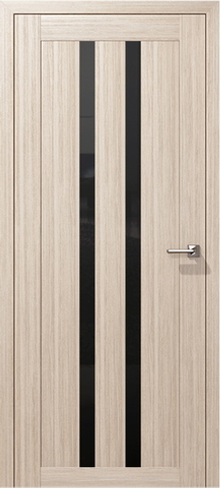 Межкомнатные двери ВОСХОД "СИГМА" Амурская лиственница черное стекло ДО