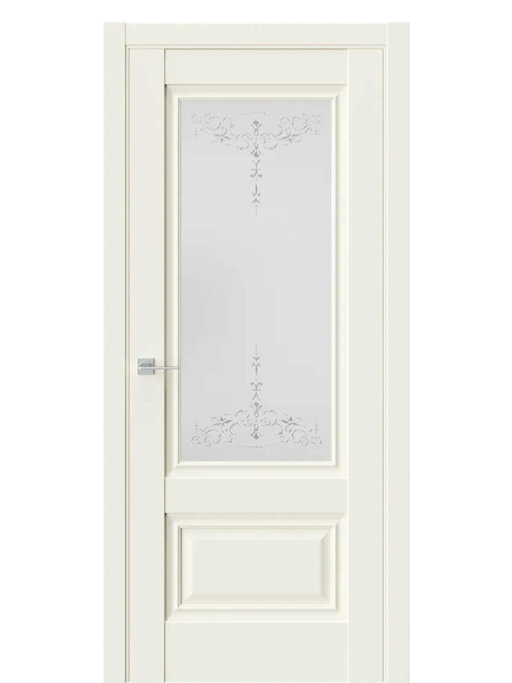 Двери WestStyle  "Ch 8"  Emlayer бежевый/ белое сатинат ДО