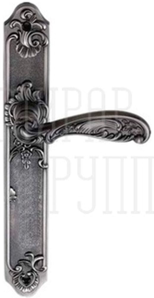 Дверные ручки archie flor bl. silver (ps) проходная цвет- черненое серебро