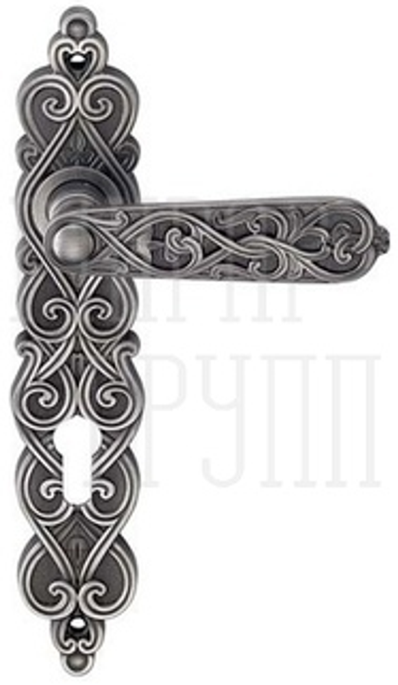 Дверные ручки archie arabesco bl. silver (cl) под ключ цилиндр цвет- черненое серебро