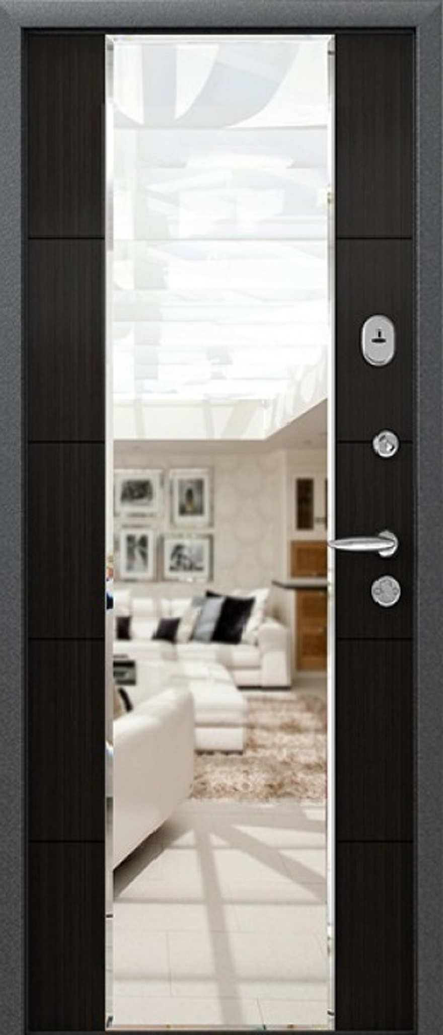 Сейф-дверь страж  "3к-mirror" с зеркалом миландж темный