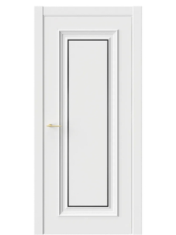 Двери WestStyle  "Брюгге 1М" RAL Тон белый молдинг черный ДГ