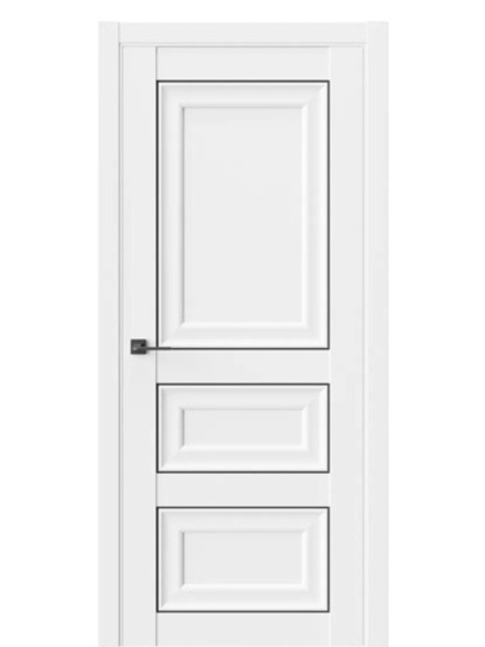 Двери WestStyle HR5 Emlayer белый /молдинг черный  ДГ