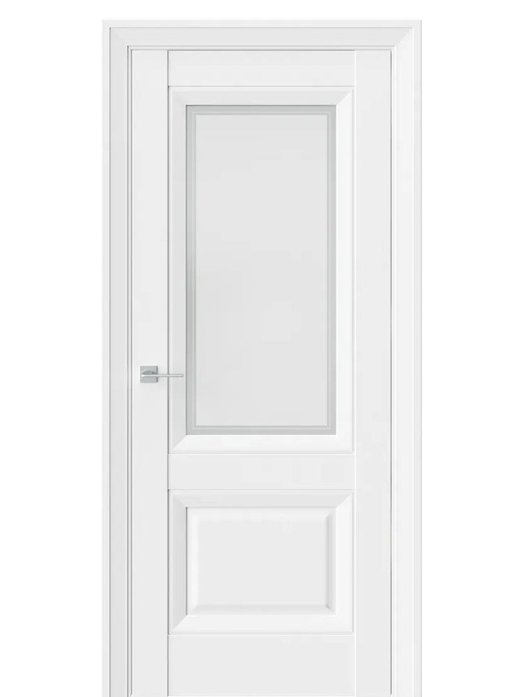 Двери WestStyle  PL4F EmLayer Белый /Белое Сатинат /Молдинг ДО