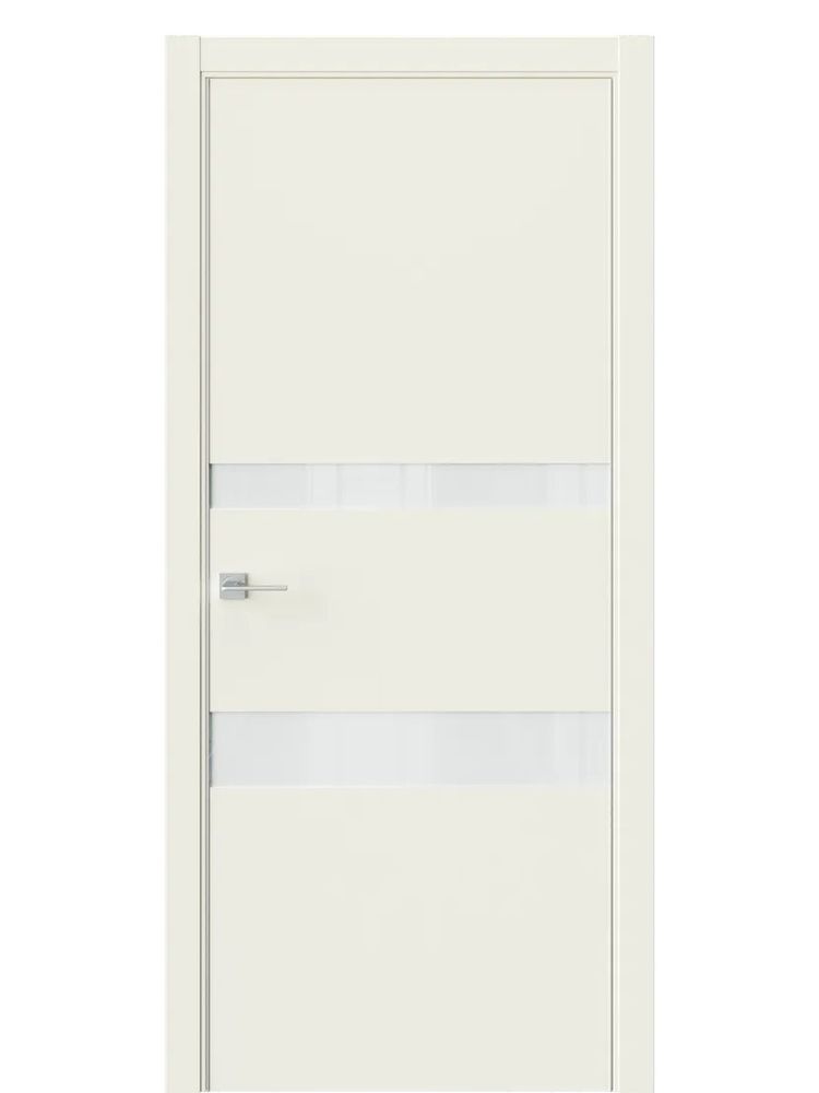 Двери WestStyle  "IN 16" EmLayer Бежевый /Белое Lacobel /алюм.кромка  ДО