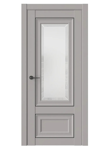 Двери WestStyle HR4 Макиато /белое сатинат /молдинг черный  ДО