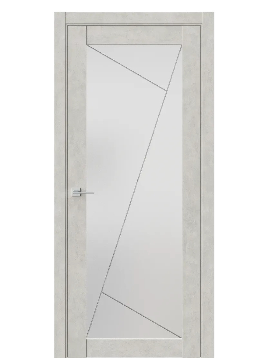 Двери WestStyle  NR2  Бетон Смоки /Белое Сатинат ДО