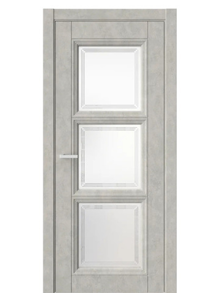 Двери WestStyle  Demiss 6  Бетон Смоки / белое сатинат ДО