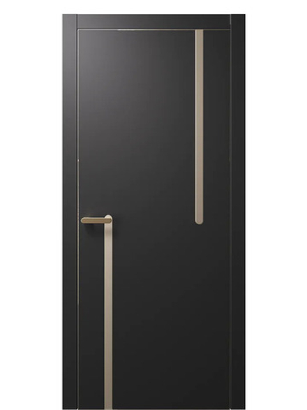 Двери WestStyle  "IN М2" Черный Кварц /молдинг /алюм.кромка  ДГ