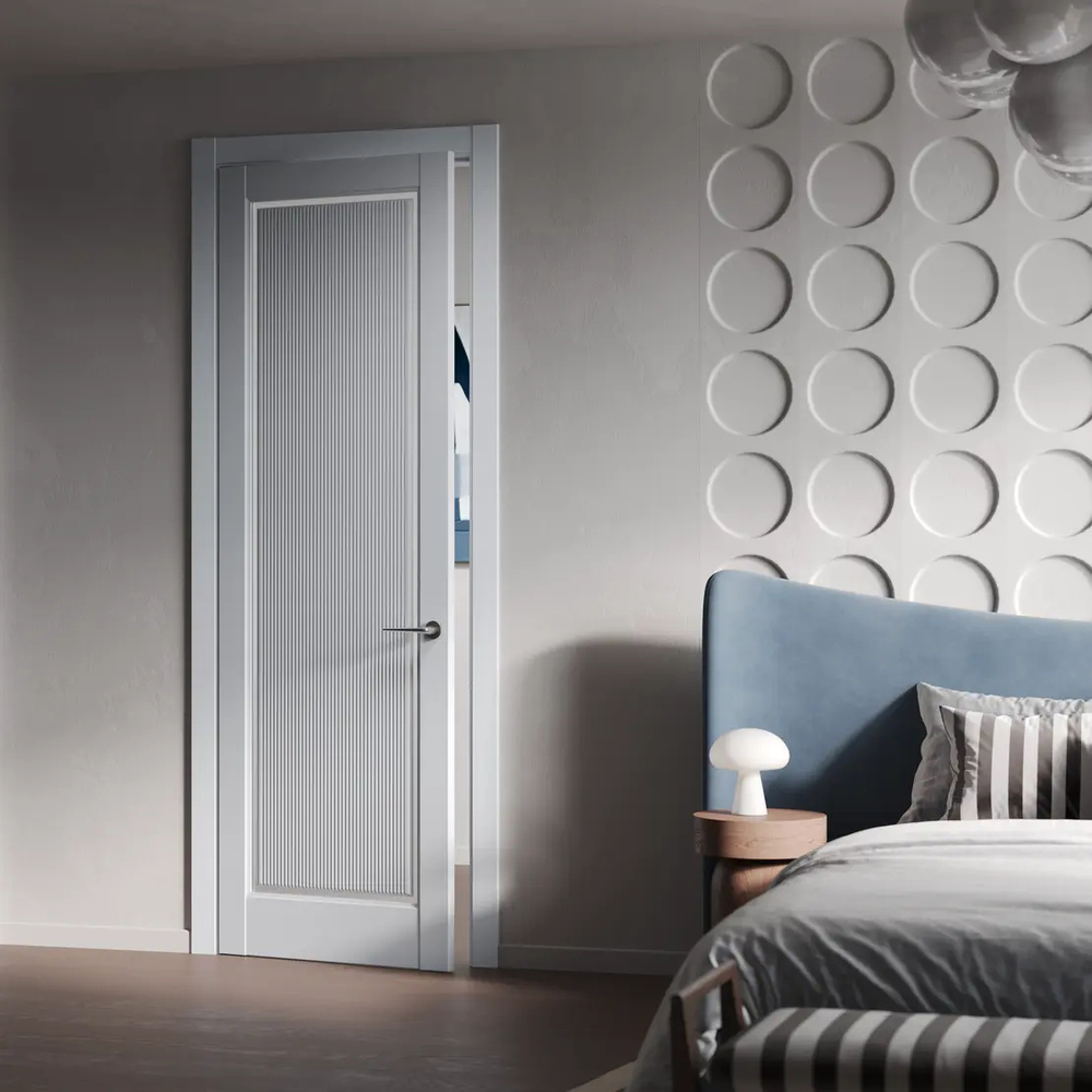 Двери WestStyle  LVT 1 Гляссе/ Белое Сатинат ДО