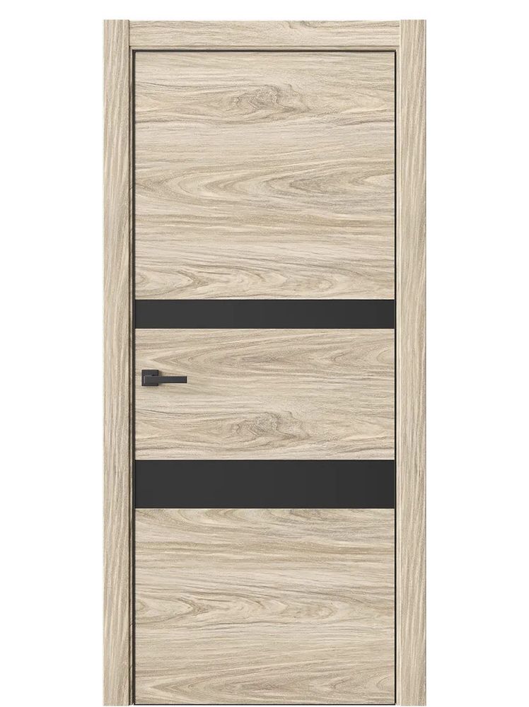 Двери WestStyle  "IN 16" Дуб Мюнстер /Черное сатин Matelac /алюм.кромка  ДО