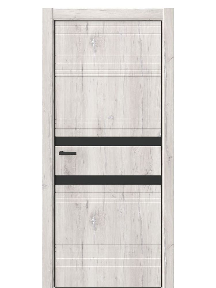 Двери WestStyle  "IN 13" Дуб Джуно /Черное сатин Matelac /алюм.кромка  ДО