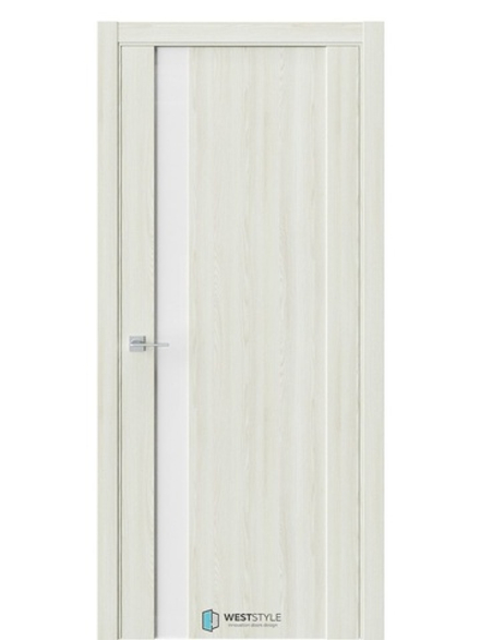 Двери WestStyle F28 Клён крем /Белое Lacobel  ДО