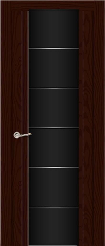 Межкомнатные двери СИТИДОРС "ВИКОНТ" Ясень шоколад/Черный триплекс (ДО)