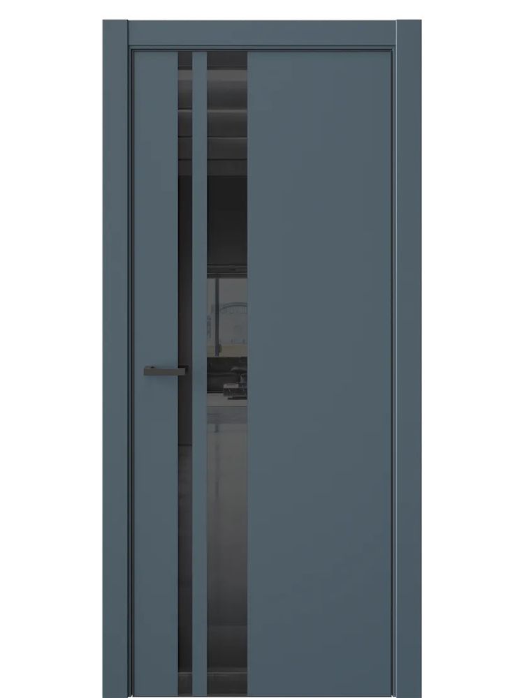 Двери WestStyle  "IN 38" Океанская Волна /Чёрное Lacobel /алюм.кромка  ДО