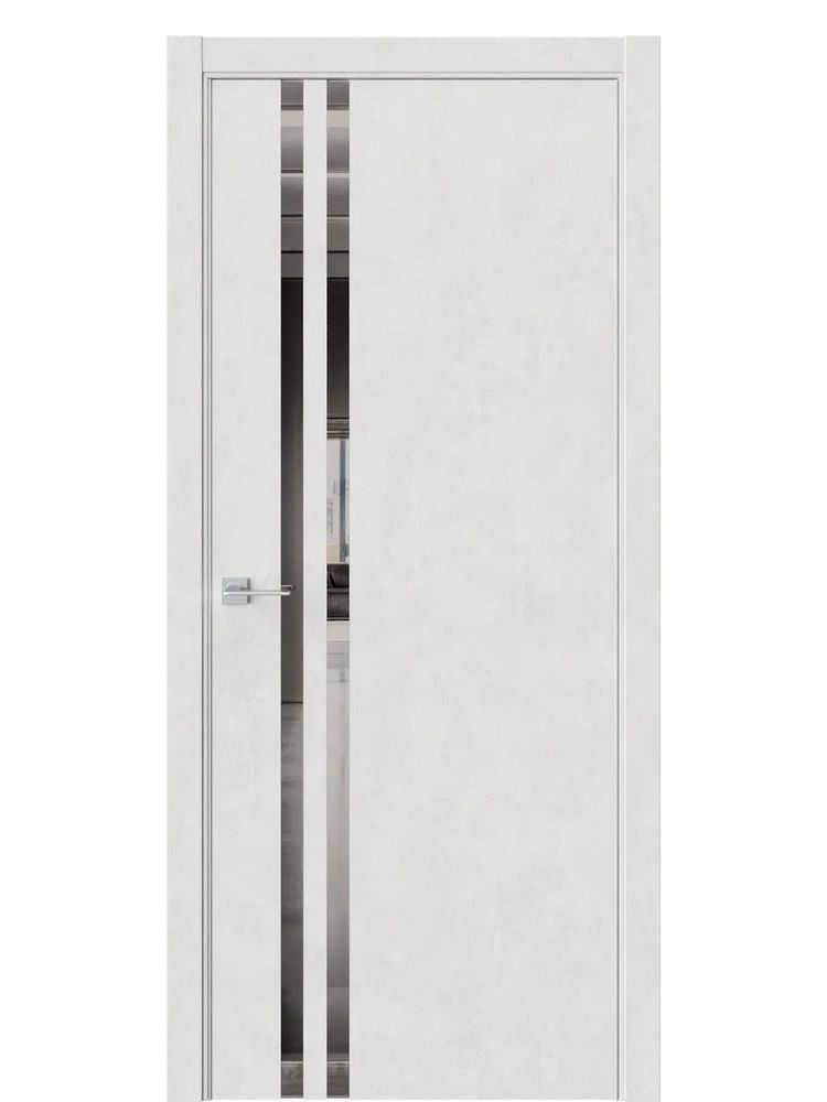 Двери WestStyle  "IN 37" Бетон Лайт /Зеркало графит /алюм.кромка  ДО