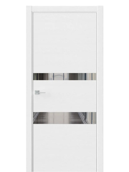 Двери WestStyle  "IN 16" Дуб Винта /Зеркало Графит /алюм.кромка ДО