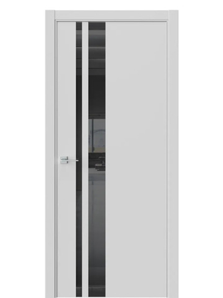 Двери WestStyle  "IN 38" EmLayer Серый /Чёрное Lacobel /алюм.кромка  ДО