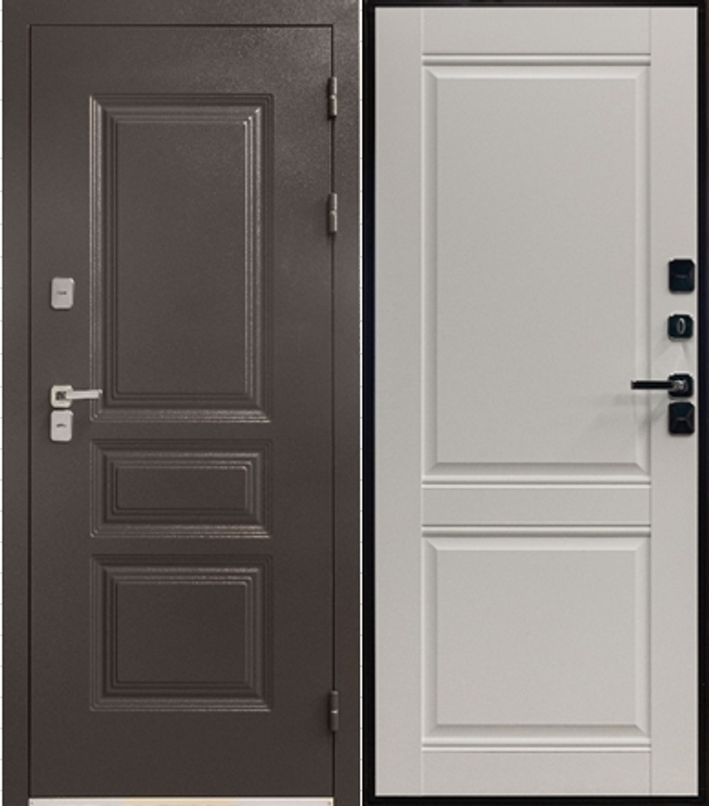 Металлическая дверь с терморазрывом "винтер зима арктика" с терморазрывом