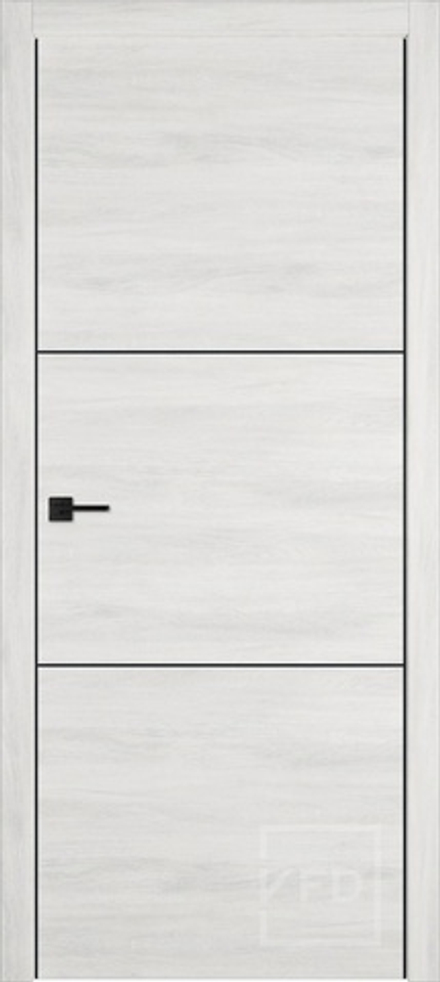 Межкомнатные двери ВФД "URBAN 2" NORD VELLUM/BLACK MOULD/BE (черный молдинг/черная кромка)