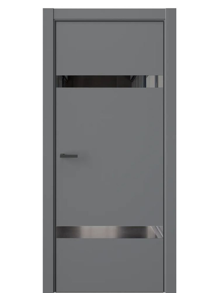 Двери WestStyle  "IN 3" Альпийская Ночь /Зеркало графит/алюм.кромка ДО