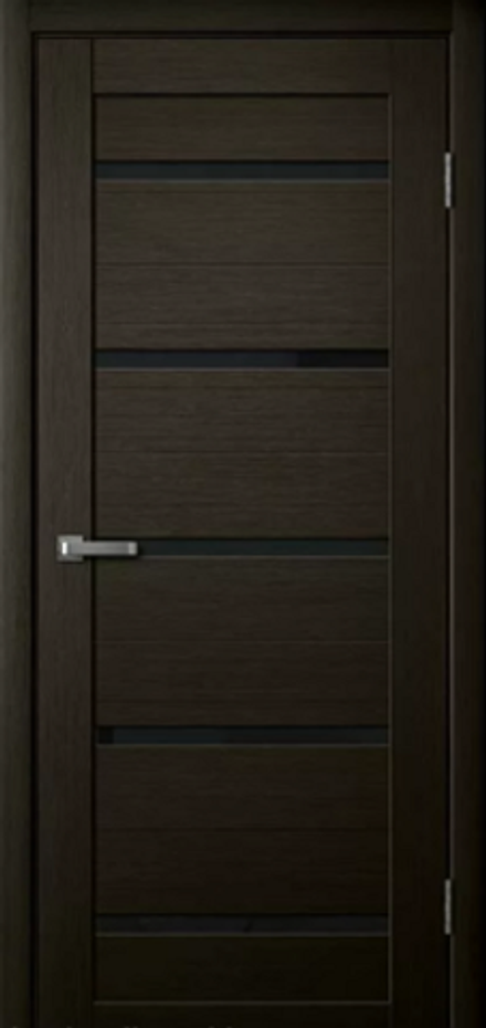 Межкомнатные двери La Stella 206 Дуб мокко/Черное стекло/Зеркало ДО