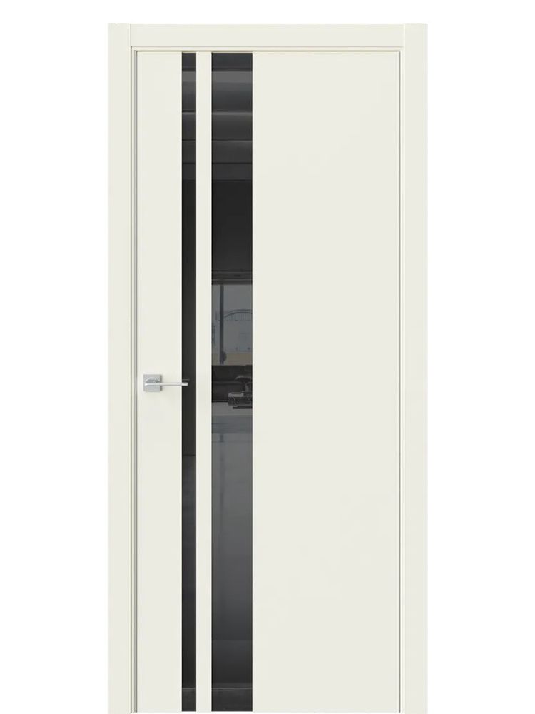 Двери WestStyle  "IN 38" EmLayer Бежевый /Чёрное Lacobel /алюм.кромка  ДО