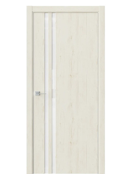 Двери WestStyle  "IN 37" Дуб Джентл /Аляска Lacobel /алюм.кромка ДО