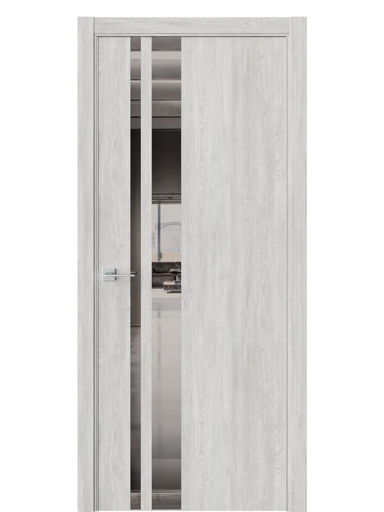 Двери WestStyle  "IN 38" Макиато /Зеркало графит /алюм.кромка  ДО