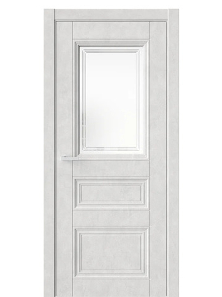 Двери WestStyle  Demiss 12  Бетон Лайт / белое сатинат ДО