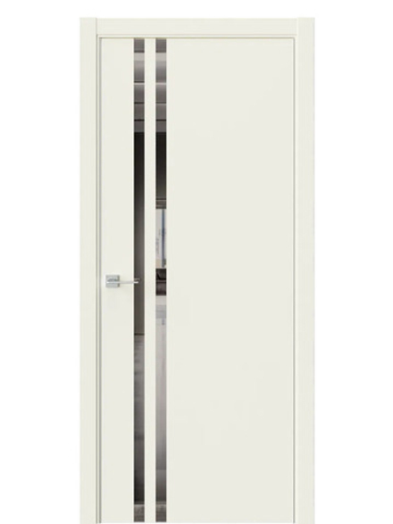 Двери WestStyle  "IN 37" EmLayer Бежевый /Зеркало графит /алюм.кромка  ДО