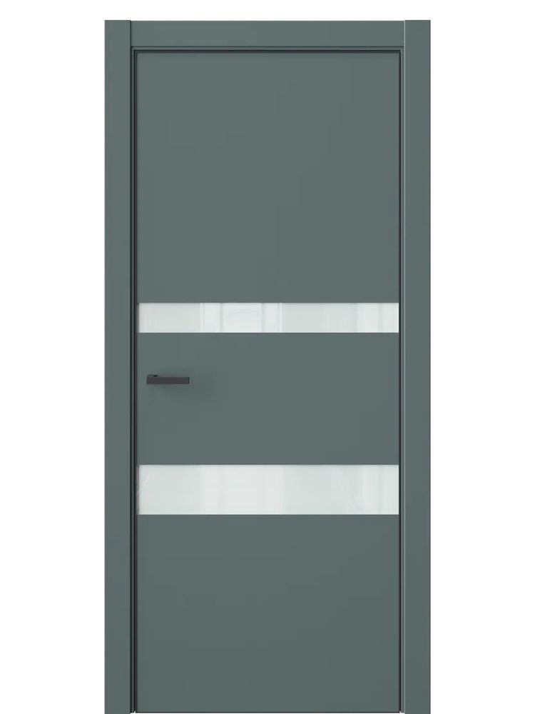 Двери WestStyle  "IN 16" Нефритовый Сад /Белое Lacobel /алюм.кромка  ДО