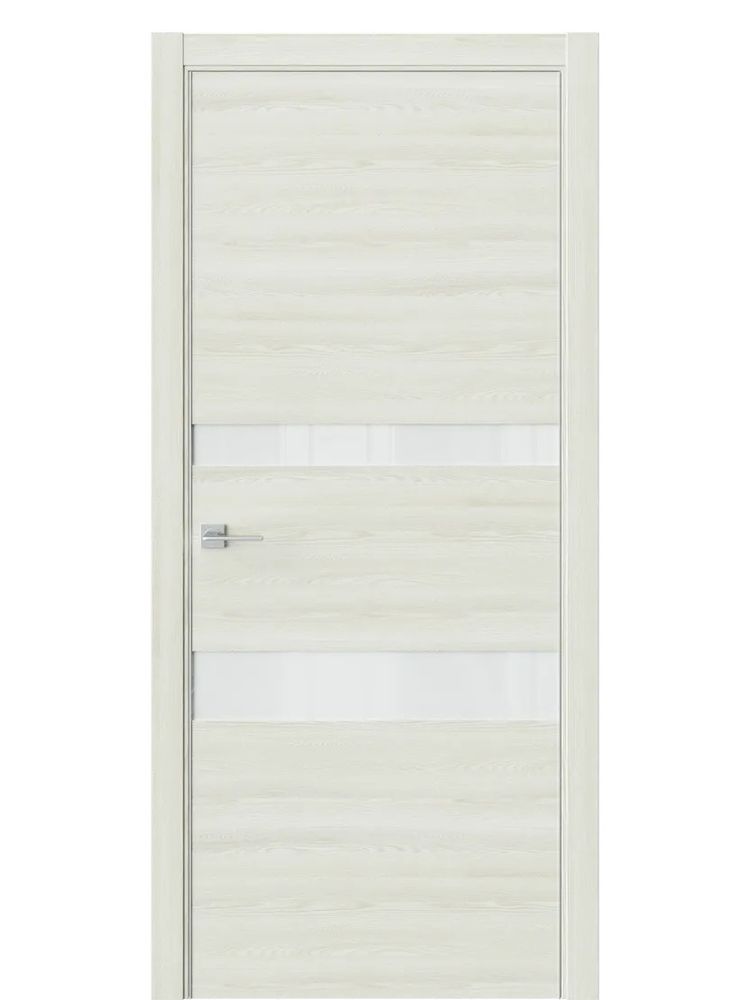 Двери WestStyle  "IN 16" Клен Крем /Белое Lacobel /алюм.кромка  ДО